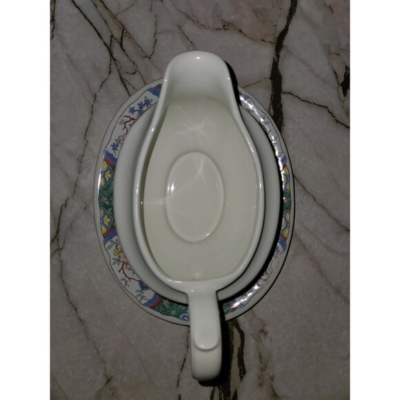 Mikasa Provincial China CV900‎ Villa Medici Gravy Boat & Matching Plate Vintage - Picture 9 of 10